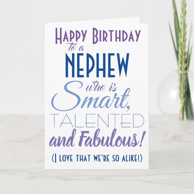Funny Nephew Birthday Card Karte (Vorderseite)