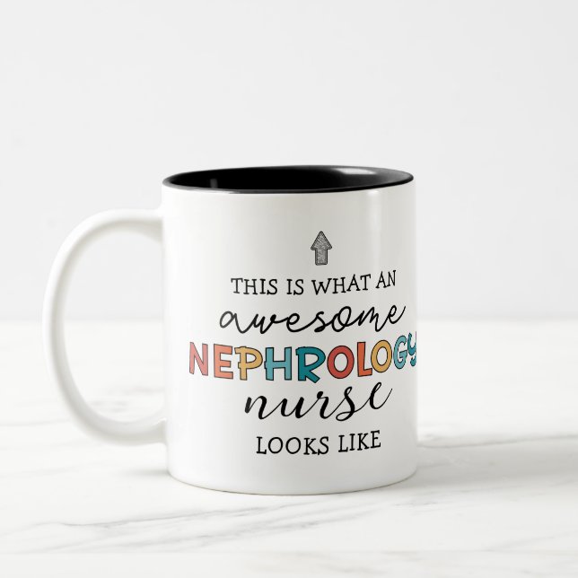 Funny Nephrology Nurse Phantastische Wertschätzung Zweifarbige Tasse (Links)