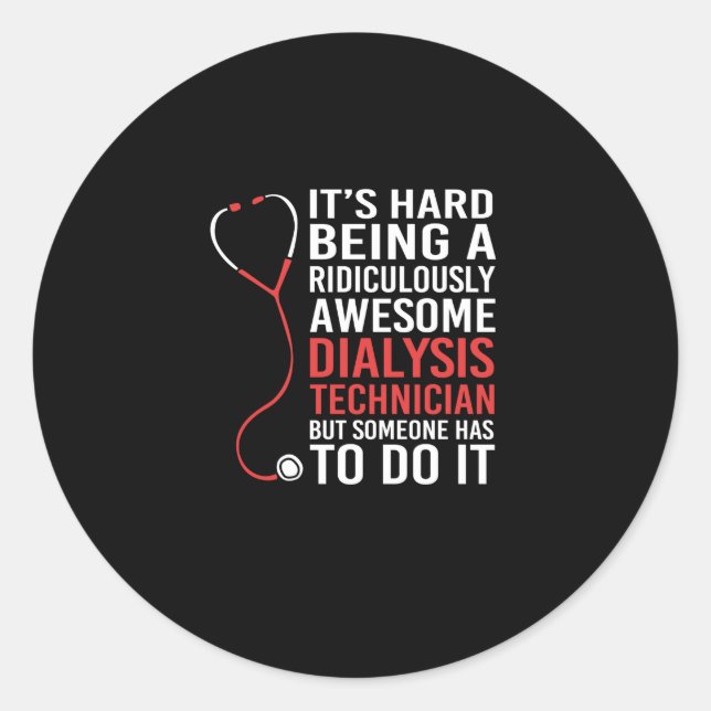 Funny Nephrology Spaß Kidney Dialysis Tech Runder Aufkleber (Vorderseite)