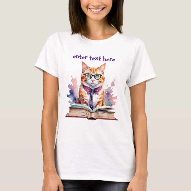 Funny Nerd, Geek Gift Cat Liebhaber T-Shirt (Vorderseite)