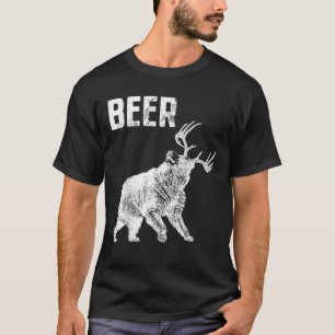 Funny Nerdy Beer Bear Deer Hunter Drinker Puff Vat T-Shirt