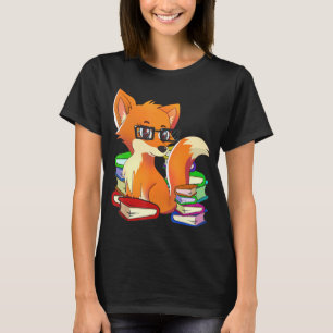 Funny Nerdy Fox Animal Bookworard Leserbuch Lover T-Shirt