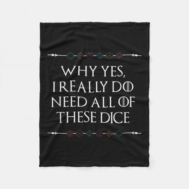 Funny Nerdy Gaming D20 Rpg Dice Sprichwort Quote G Fleecedecke (Vorderseite)