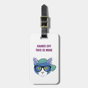 Funny Nerdy Hipster Cat mit Brillenhandschuhen aus Gepäckanhänger