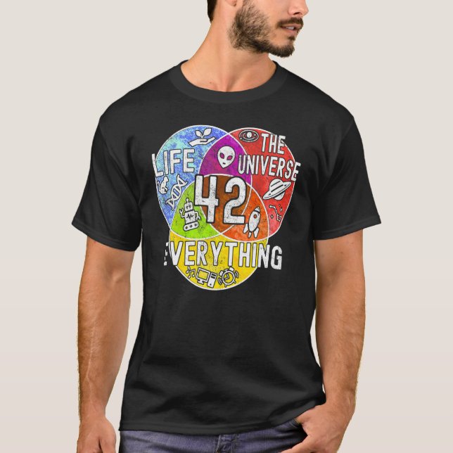 Funny Nerdy Meaning of Life 42 Venn Diagram Math T T-Shirt (Vorderseite)