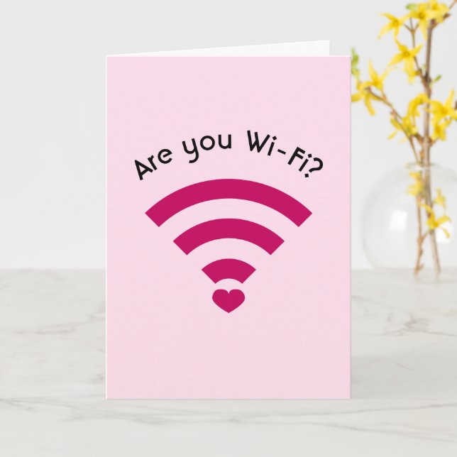 Funny Nerdy Wi-Fi Valentines Karte (Gelbe Blume)
