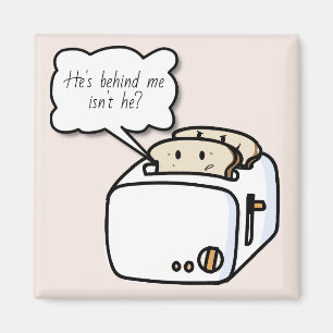 Funny Nervast Toast and Evil Toast Cartoon Magnet