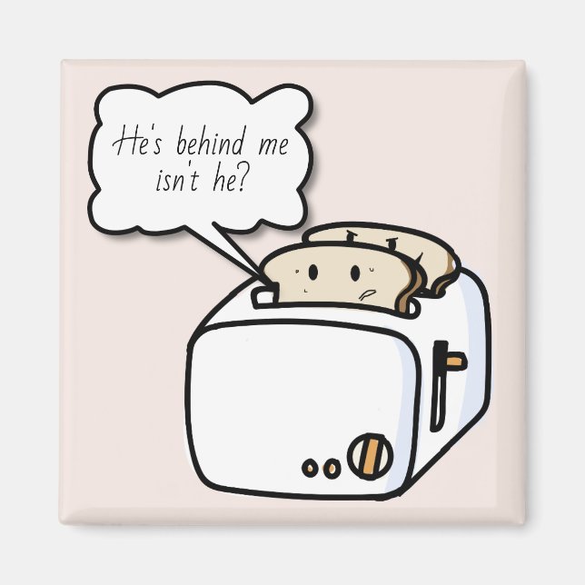 Funny Nervast Toast and Evil Toast Cartoon Magnet (Vorne)