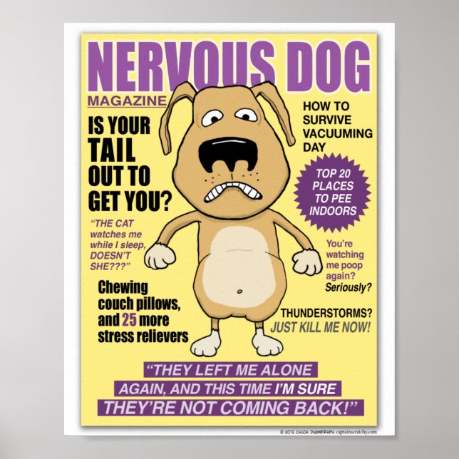 Funny Nervous Dog Magazine Poster (Vorne)