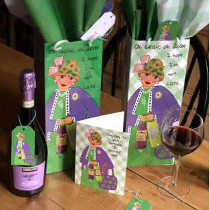 Funny Nervous Wine Lady Geschenktüte Für Weinflaschen