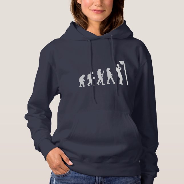 Funny Netball Evolutionen Hoodie (Vorderseite)