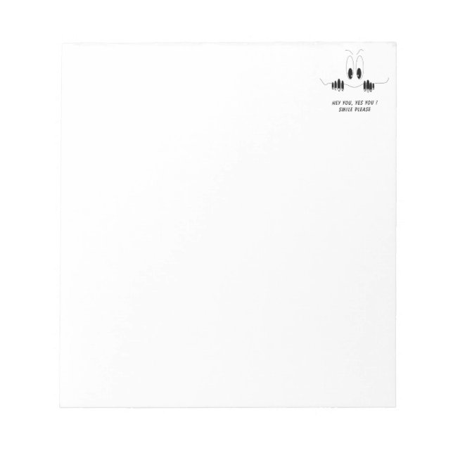 Funny Neugier Augen - Lächeln - Ihren Text/Farbe h Notizblock (Vorderseite)