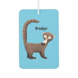 Funny neugierig coatimundi Cartoon Illustration Autolufterfrischer