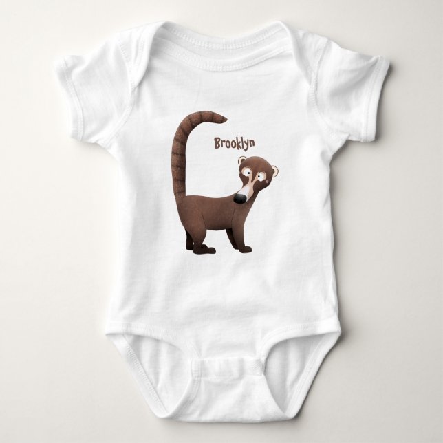 Funny neugierig coatimundi Cartoon Illustration Baby Strampler (Vorderseite)