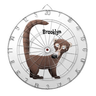 Funny neugierig coatimundi Cartoon Illustration Dartscheibe
