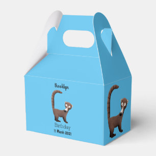 Funny neugierig coatimundi Cartoon Illustration Geschenkschachtel