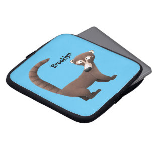 Funny neugierig coatimundi Cartoon Illustration Laptopschutzhülle