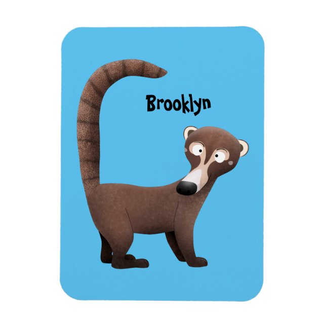 Funny neugierig coatimundi Cartoon Illustration Magnet (Vertikal)