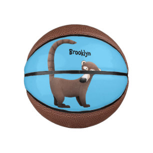 Funny neugierig coatimundi Cartoon Illustration Mini Basketball