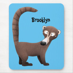Funny neugierig coatimundi Cartoon Illustration Mousepad
