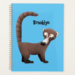 Funny neugierig coatimundi Cartoon Illustration Planer