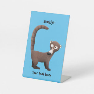Funny neugierig coatimundi Cartoon Illustration Sockelschild