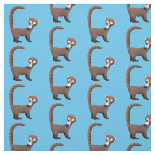 Funny neugierig coatimundi Cartoon Illustration Stoff