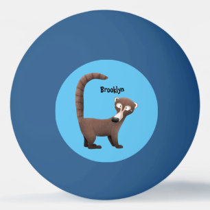 Funny neugierig coatimundi Cartoon Illustration Tischtennisball