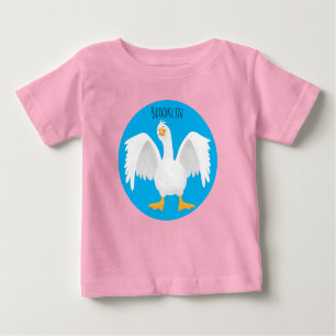 Funny neugierig Hausgans Cartoon Illustration Baby T-shirt
