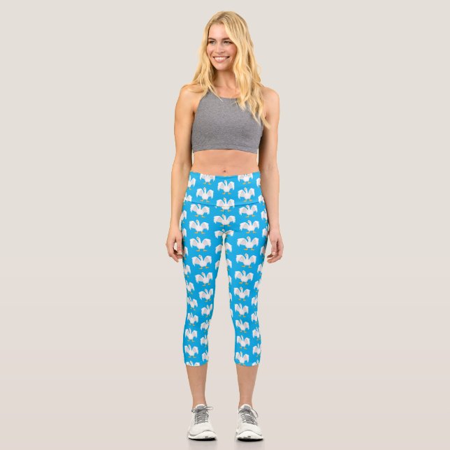 Funny neugierig Hausgans Cartoon Illustration Capri Leggings (Vorderseite)