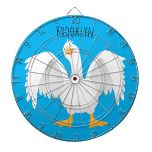 Funny neugierig Hausgans Cartoon Illustration Dartscheibe