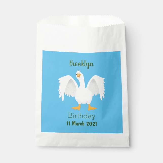 Funny neugierig Hausgans Cartoon Illustration Geschenktütchen (Vorderseite)