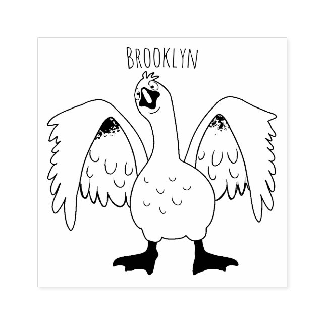 Funny neugierig Hausgans Cartoon Illustration Gummistempel (Prägung)