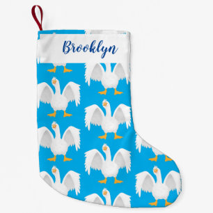 Funny neugierig Hausgans Cartoon Illustration Kleiner Weihnachtsstrumpf