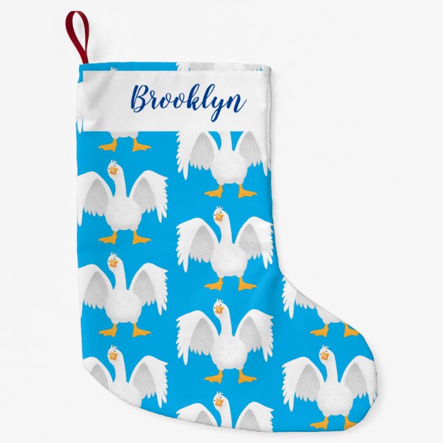 Funny neugierig Hausgans Cartoon Illustration Kleiner Weihnachtsstrumpf (Vorderseite)