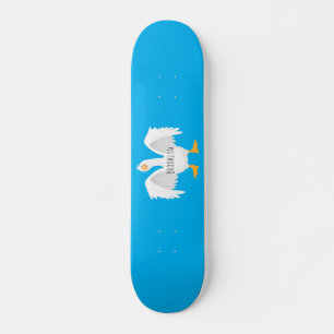 Funny neugierig Hausgans Cartoon Illustration Skateboard