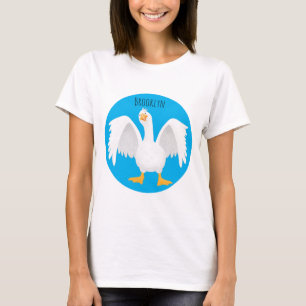 Funny neugierig Hausgans Cartoon Illustration T-Shirt