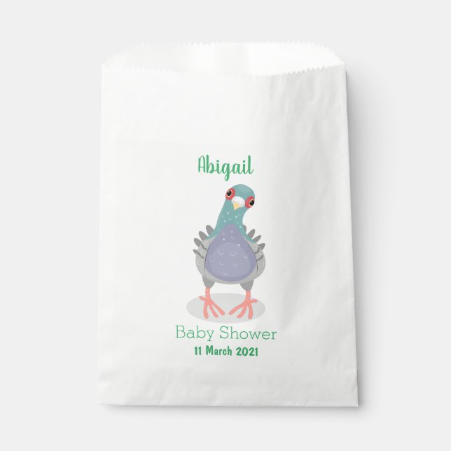Funny neugierig Taube Cartoon Illustration Geschenktütchen (Vorderseite)