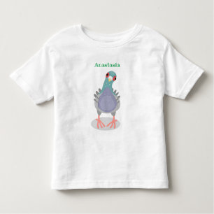 Funny neugierig Taube Cartoon Illustration Kleinkind T-shirt