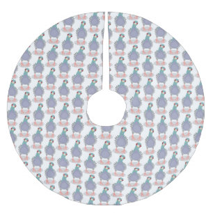 Funny neugierig Taube Cartoon Illustration Polyester Weihnachtsbaumdecke