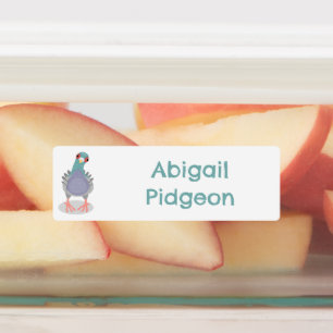 Funny neugierig Taube Cartoon personalisiert Etiketten