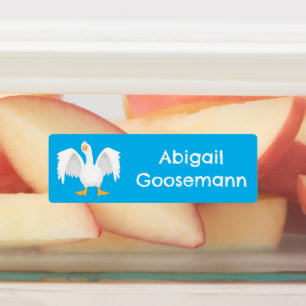 Funny neugieriger Hausgans Cartoon personalisiert Etiketten