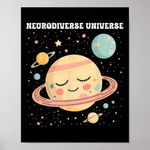 Funny Neurodiverse Universe Spin Teacher Autismus  Poster