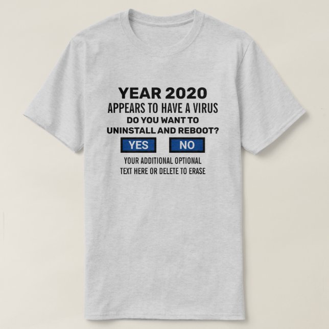 Funny Neustart 2020 Computerfreak-Viruserkennung T-Shirt (Design vorne)