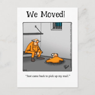 Funny New Address Announction Postcard Ankündigungspostkarte