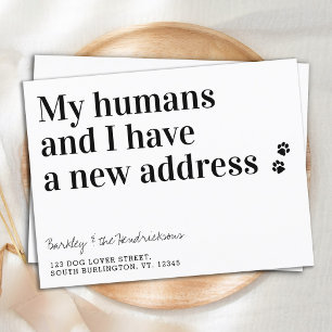 Funny New Address Dog Pet Moving Ankündigung Postkarte