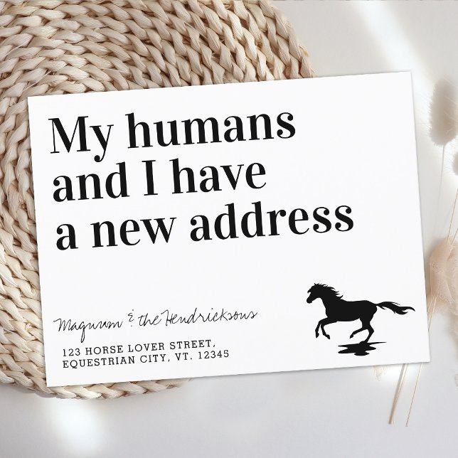Funny New Address Horse Pet Moving Ankündigungspostkarte (Von Creator hochgeladen)
