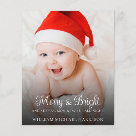 Funny New Baby Announctions Foto Holiday Card