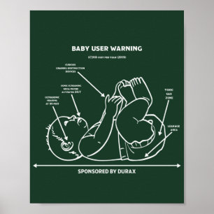 Funny New Dad Instruction Neue elterliche Anleitun Poster