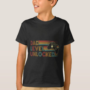 Funny New Dad Shirt Vater Level Unlocks Gaming Gam
